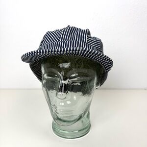 Child Train Conductor Snapback Striped Navy and White Cap